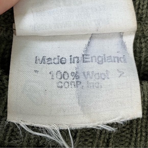 Vintage Military Wool Sweater-Army Olive Green-Made in England-Size 100cm-Vtg- - Picture 5 of 11